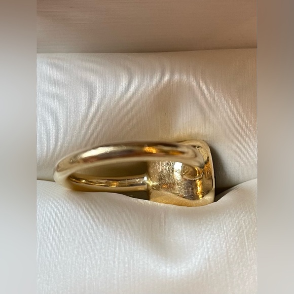 18K RING W/4 CARAT BEZEL CHOCOLATE SAPPHIRE SIZE 5 - Picture 7 of 10